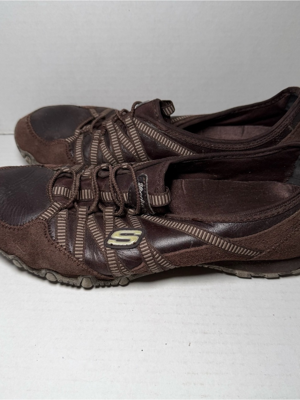 Skechers Bikers Dream Come True Brown Slip On Sneakers Flats Comfort 8.5